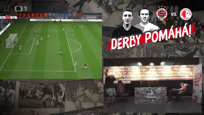 Virtuální derby jasně ovládla Sparta, projekt vynesl 1,3 milionu