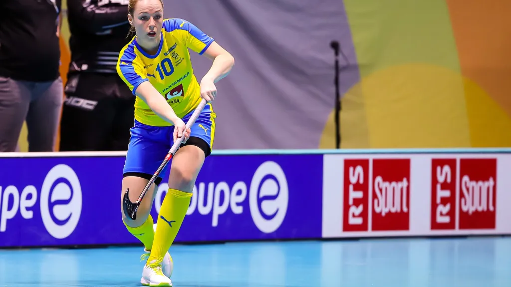 Stephanie Bobergová ze Švédska v utkání MS