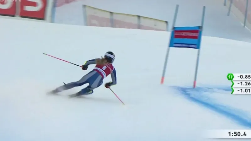 Vítězná jízda Bassinové v obřím slalomu SP v Kranjské Goře