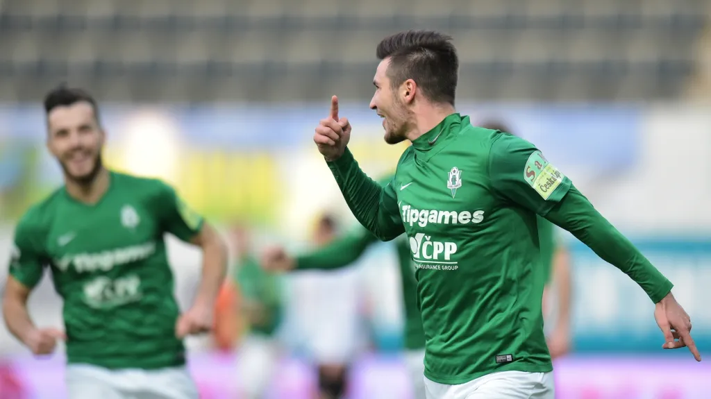 Michal Trávník se raduje z gólu Jablonce