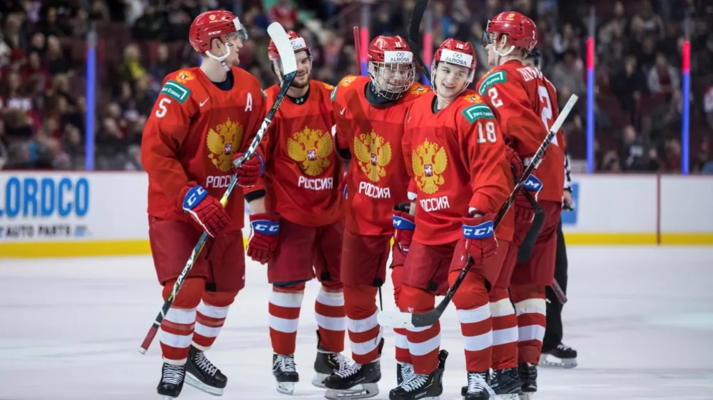 Ruští junioři se radují z branky