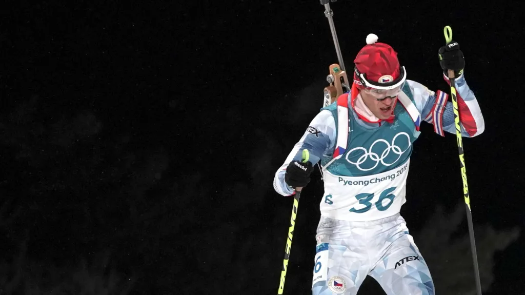 Michal Krčmář při medailovém sprintu na OH v Pchjongčangu