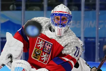 Reprezentační brankář Šimon Hrubec