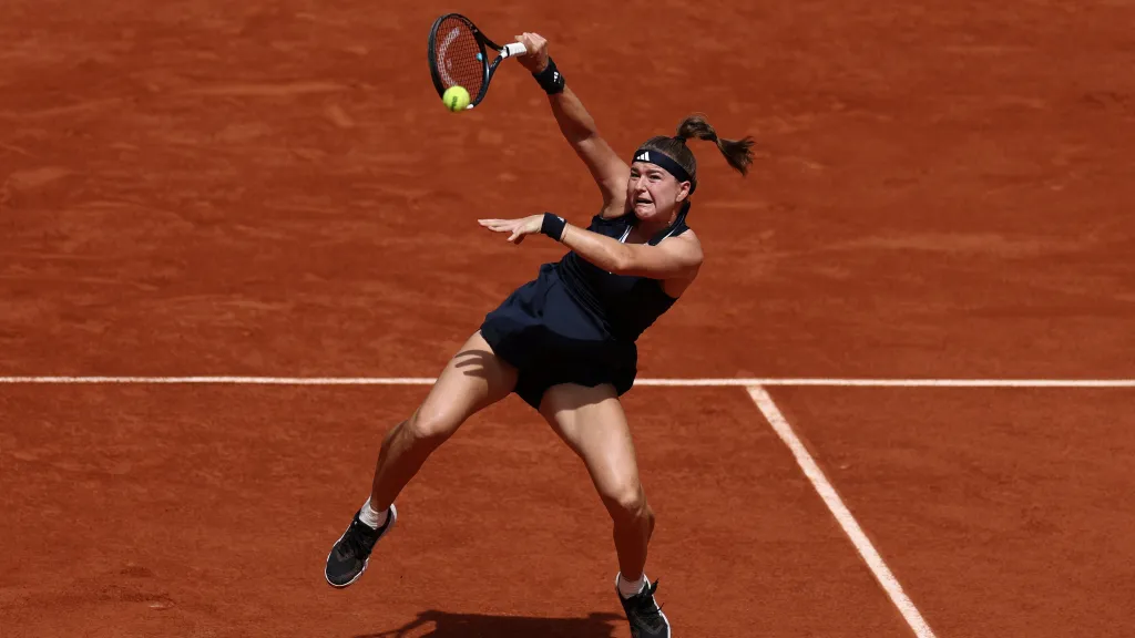 Karolína Muchová v utkání s Jil Teichmannovou