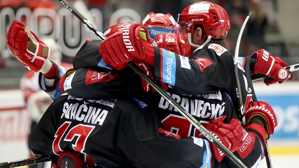 Radost hokejistů Třince