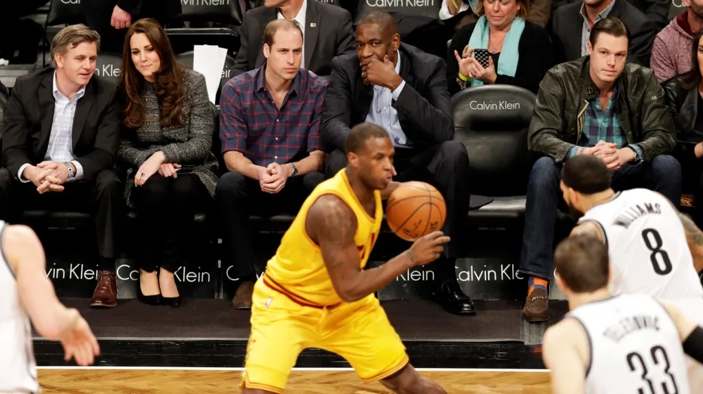 William a Kate sledují zápas Clevelandu s Brooklynem