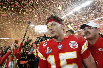 Patrick Mahomes po vítězství v Super Bowlu