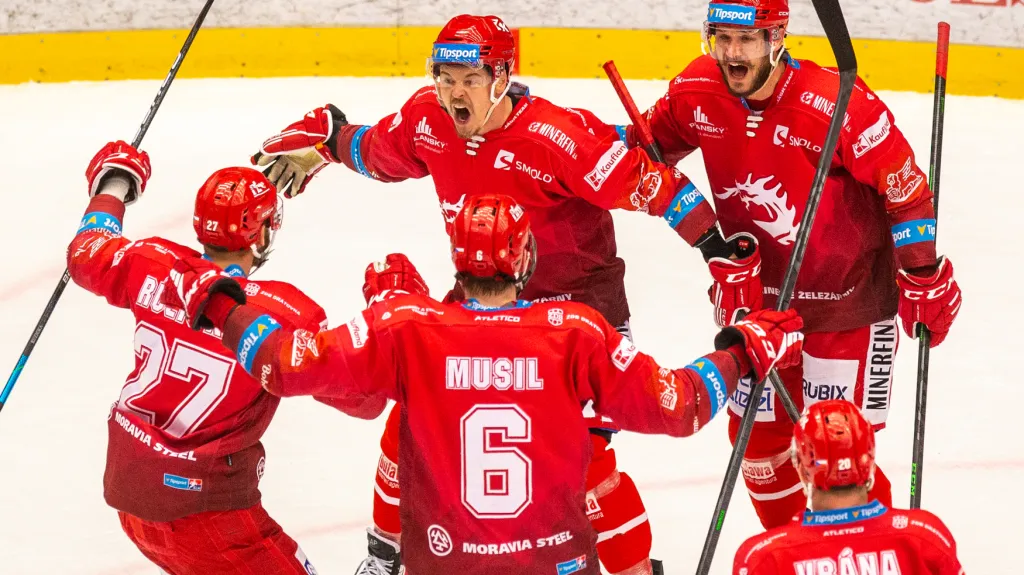 Radost hokejistů Třince