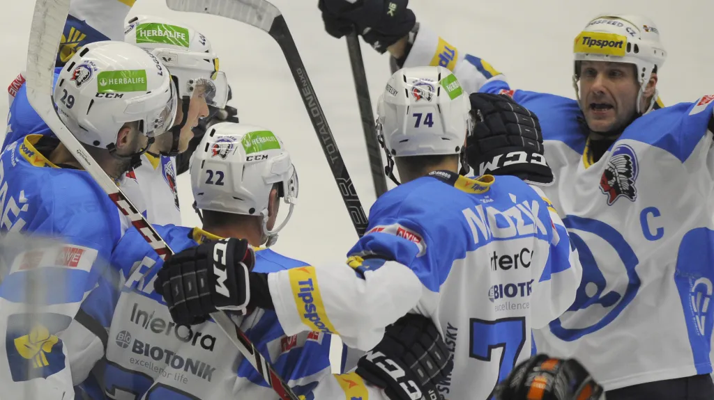 Radující se hráči Plzně