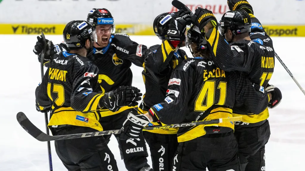 Hokejisté Litvínova se radují