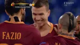 Gól v utkání AS Řím - Plzeň: Džeko - 1:0 (11. min.)