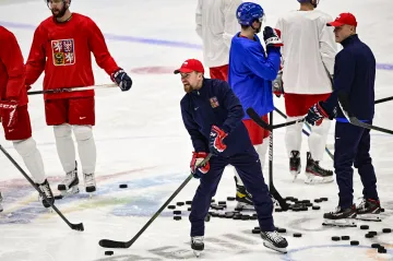 Trenér Filip Pešán na tréninku reprezentace