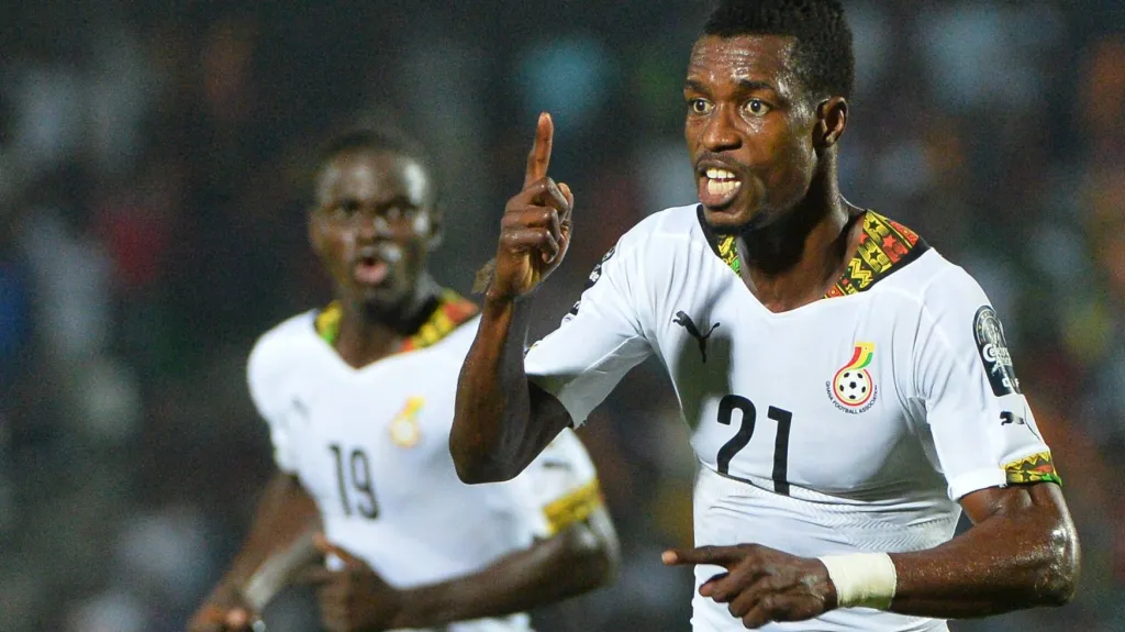 John Boye z Ghany slaví vstřelenou branku