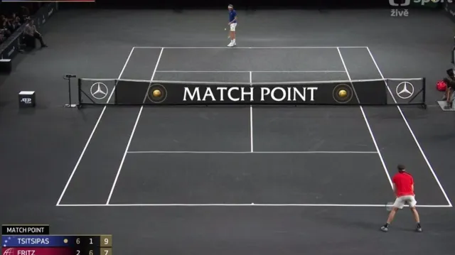 Závěr super tie-breaku v utkání Tsitsipas - Fritz