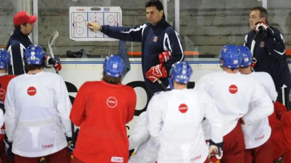 Trénink hokejové reprezentace