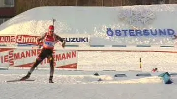 Biatlonistka na trati