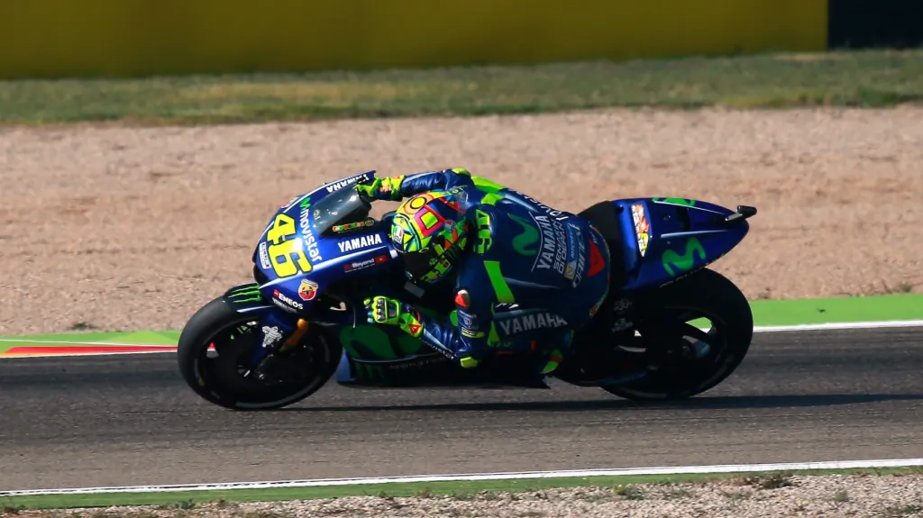Valentino Rossi během kvalifikace na VC Aragonie