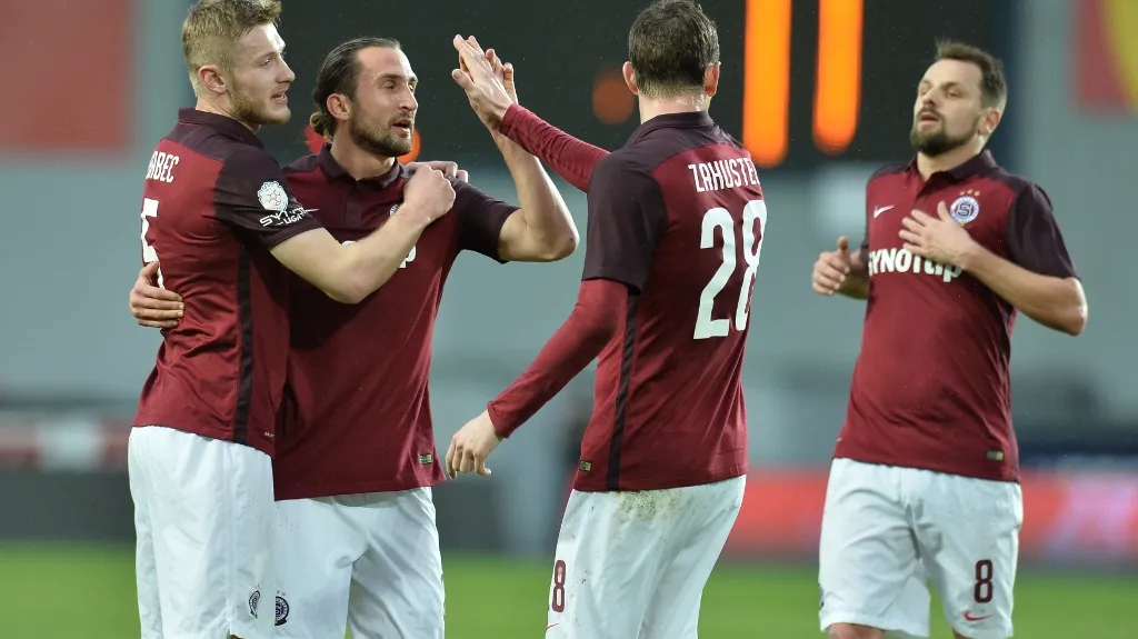 Radost fotbalistů Sparty