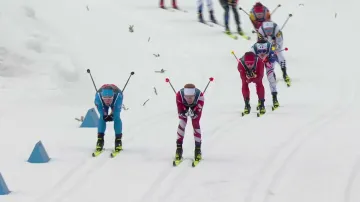 Záznam štafety běžkyň na lyžích