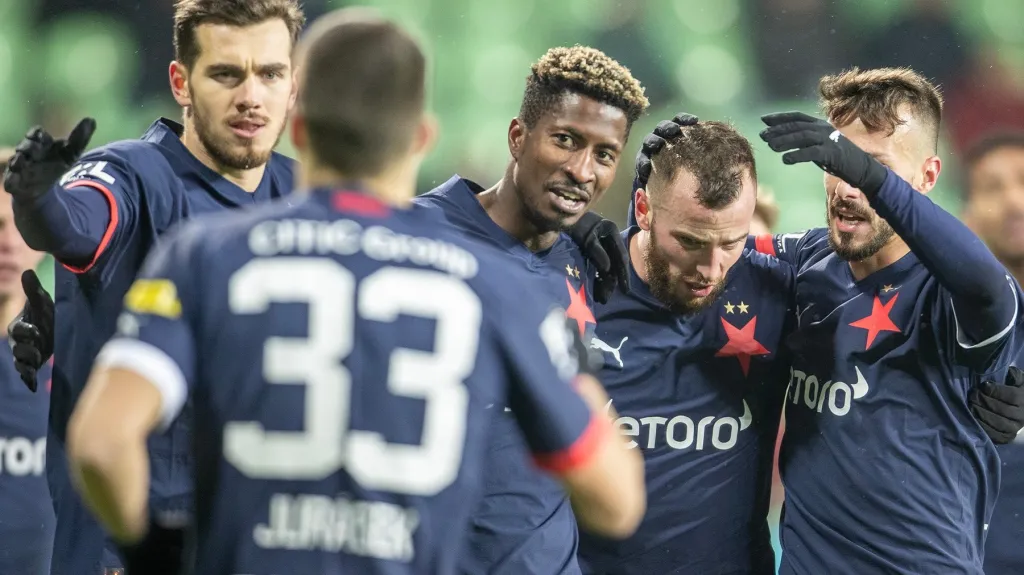 Radost fotbalistů Slavie