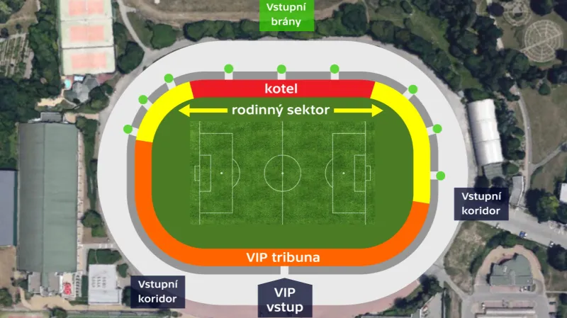 Tribuny na exhibiční zápas Za Lužánkami