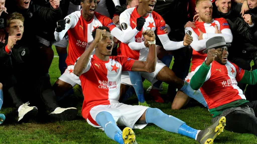 Radost fotbalistů Slavie