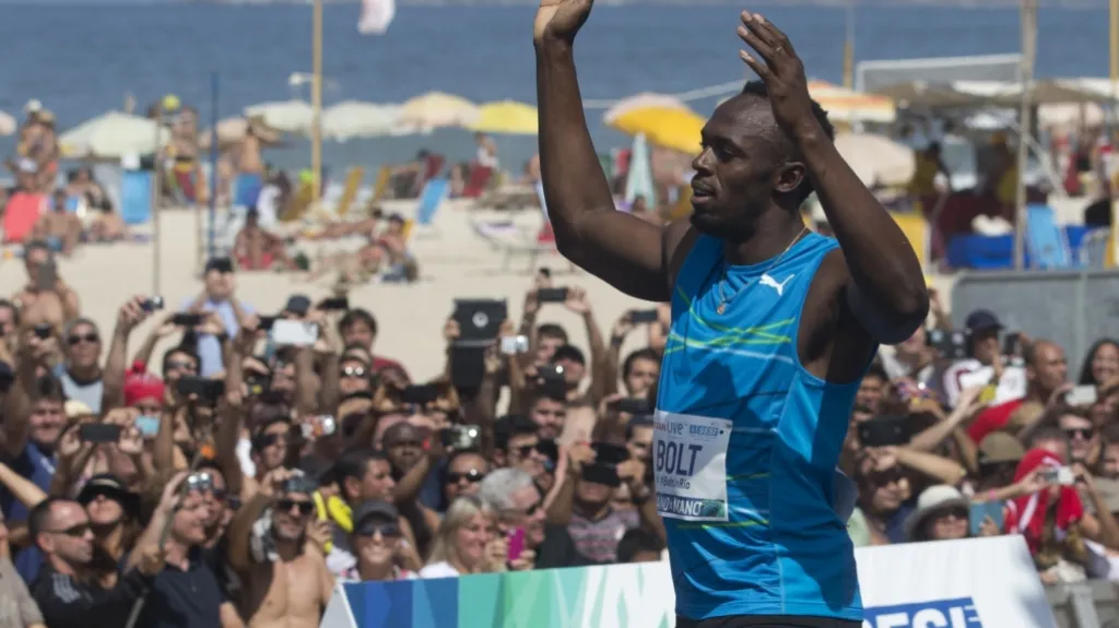 Usain Bolt závodil na Copacabaně