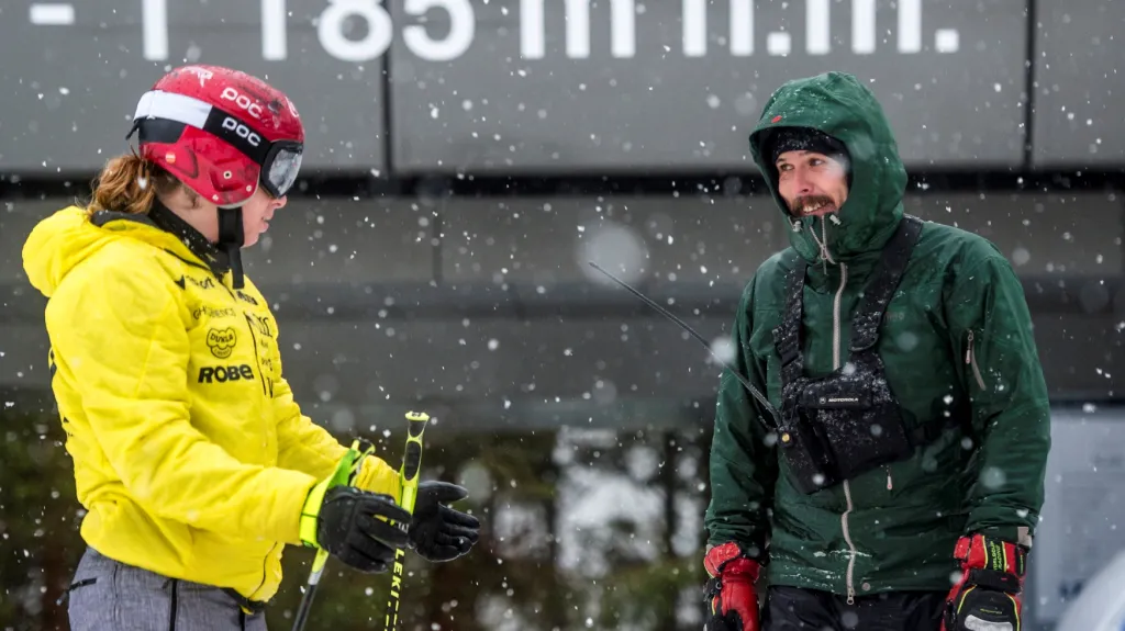 Ester Ledecká a Ondřej Bank