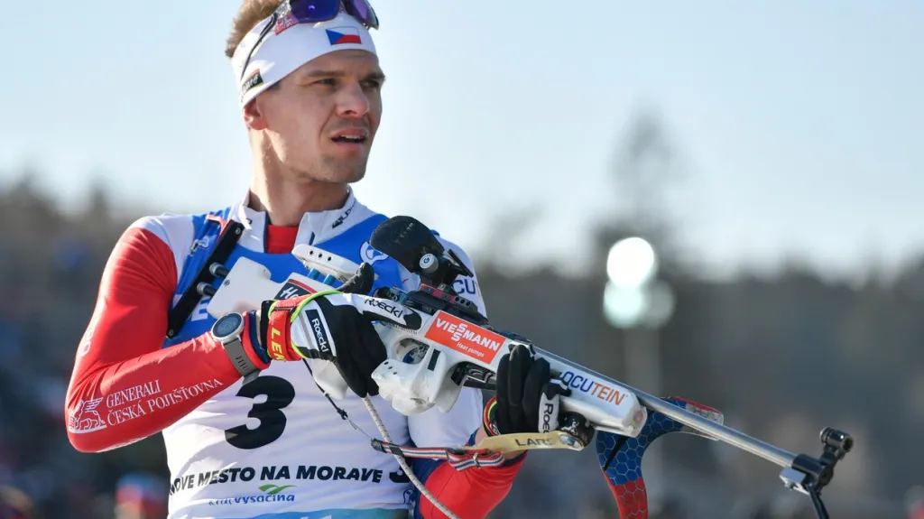 Adam Václavík na střelnici v Novém Městě na Moravě