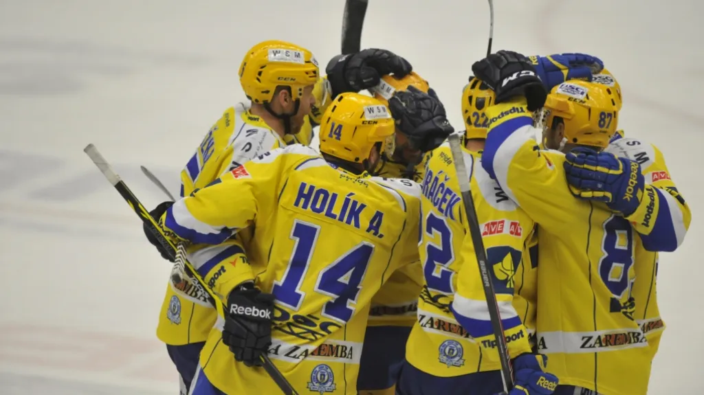 Radost hráčů Zlína z prvního gólu