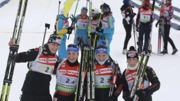 Německá štafeta po vítězství na MS