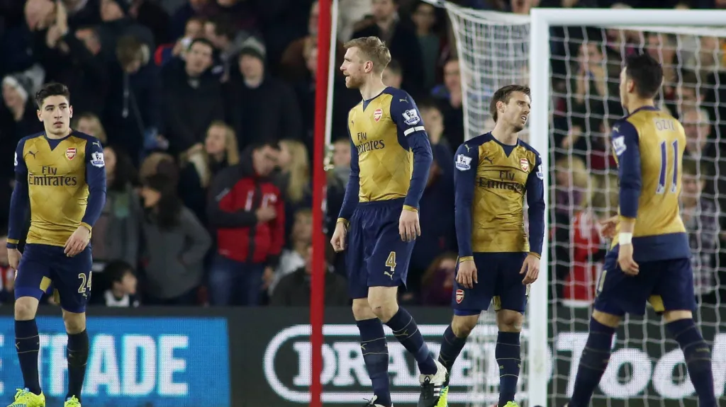 Zklamaní fotbalisté Arsenalu