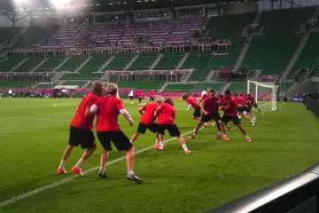 Večerní trénink české reprezentace