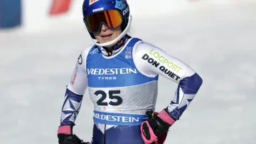 Jízda Martiny Dubovské v 1. kole slalomu v Aare