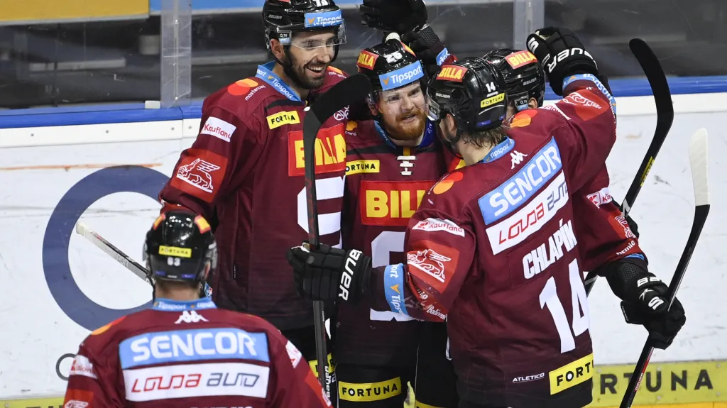 Radost hokejistů Sparty