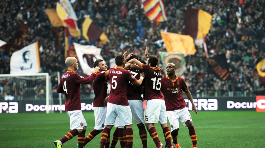 Hráči AS Řím slaví