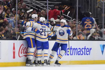 Radost hokejistů Buffala Sabers