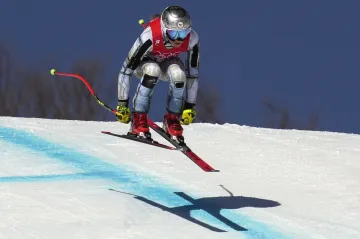 Ester Ledecká při tréninku před závodem ve sjezdu