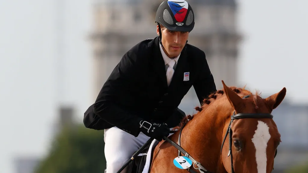 David Svoboda při parkúru v rámci moderního pětiboje