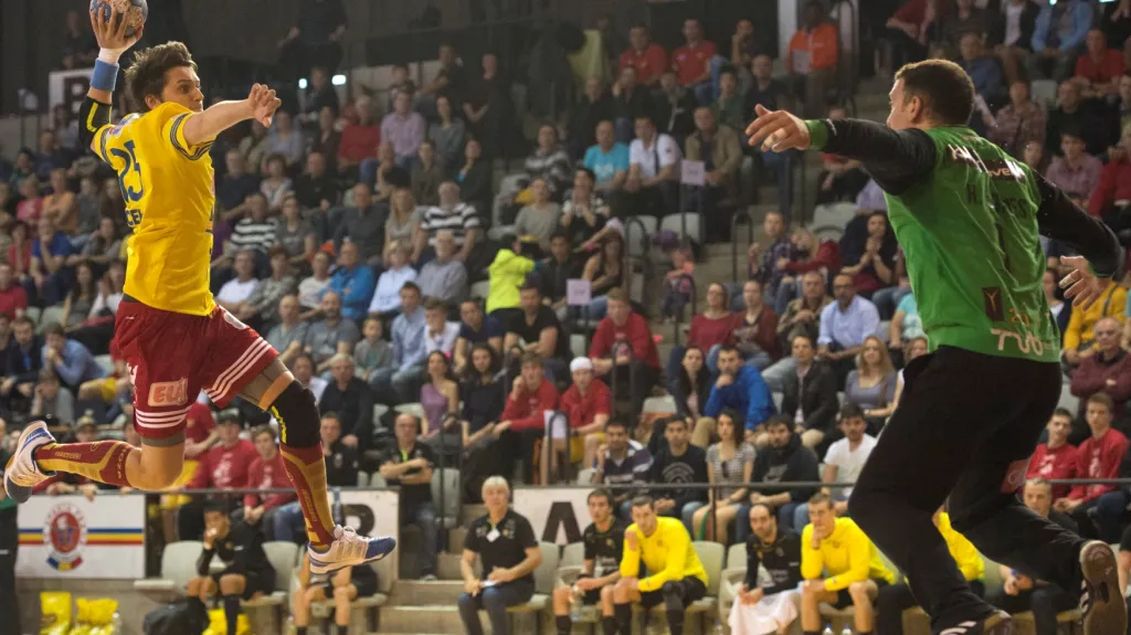 Štěpán Jeníček z Dukly v utkání s Bragou