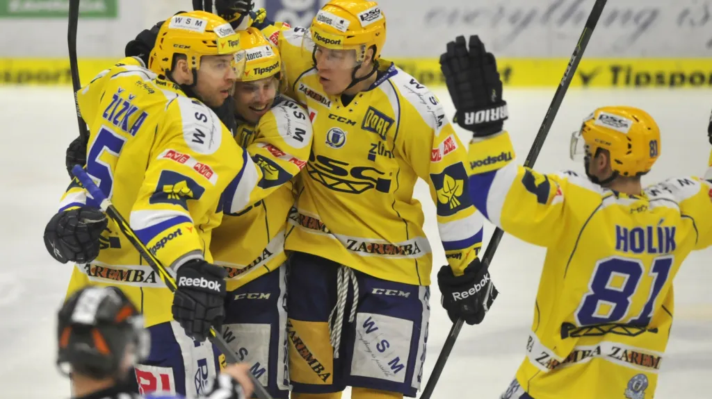 Slavící hokejisté Zlína