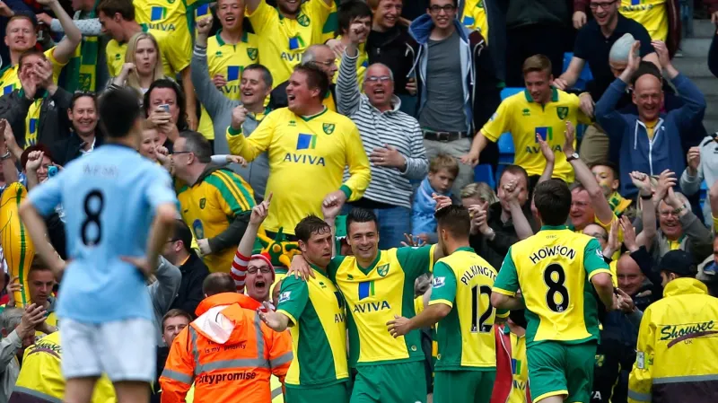 Norwich slaví vítězství na hřišti Manchesteru City