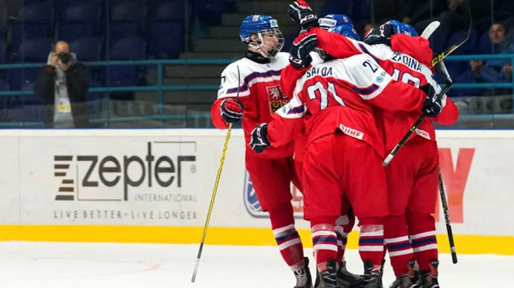 Radost mladých českých hokejistů 