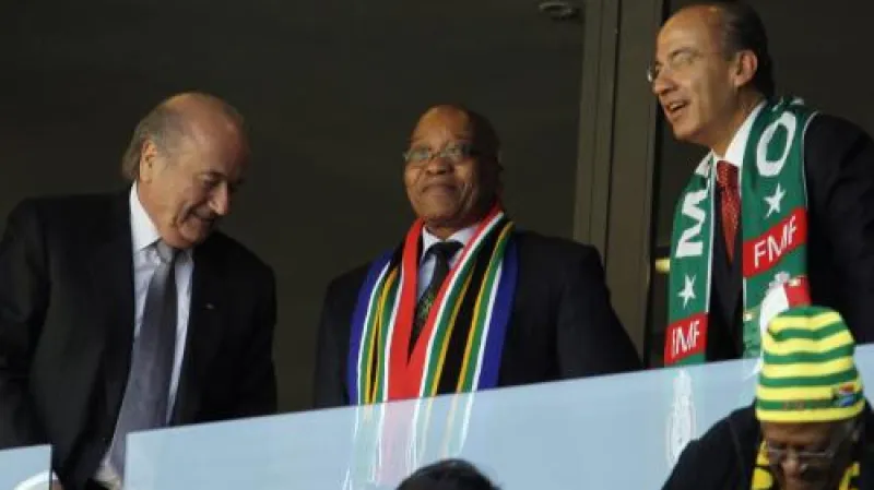 Sepp Blatter, Jacob Zuma a Felipe Calderon