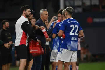 Trenér Olomouce Tomáš Janotka v duelu s Malmö