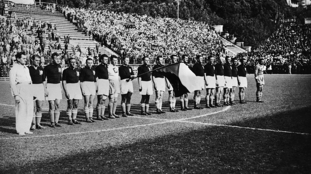 Fotbalisté Československa před finále MS 1934 v Itálii