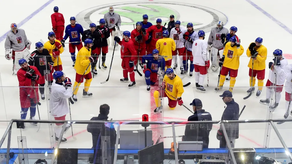 Trénink české reprezentace v dějišti MS v Moskvě