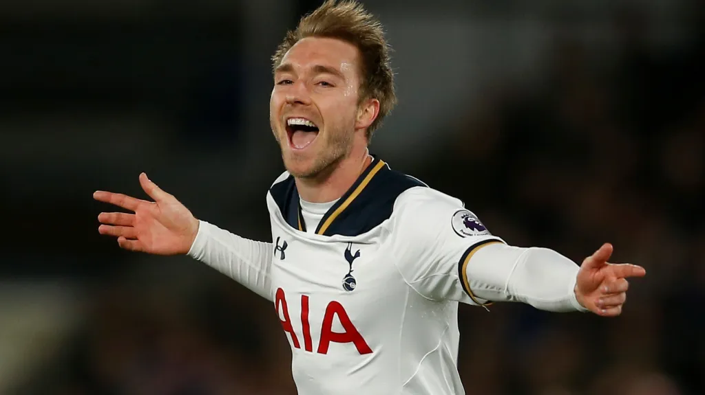 Radující se Christian Eriksen