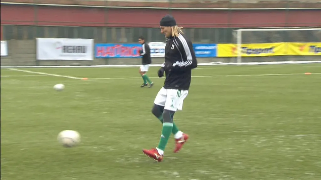 Martin Abrahám při tréninku s Bohemians 1905