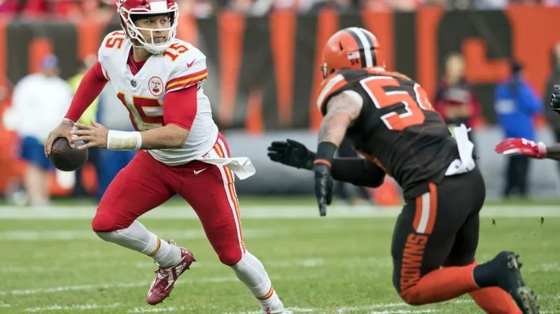 Patrick Mahomes v utkání proti Clevelandu